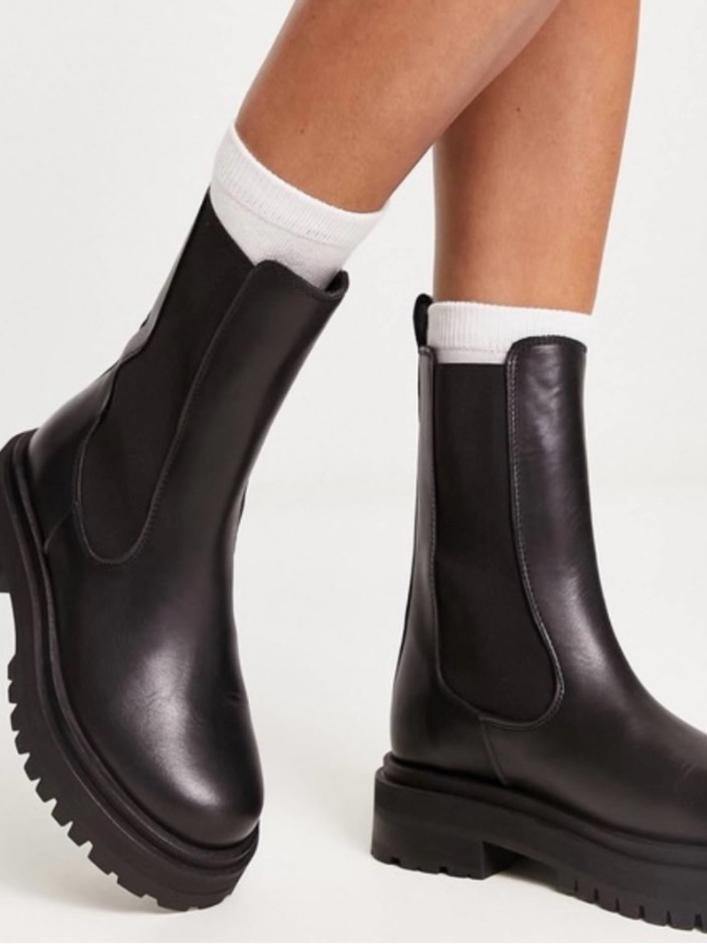 & Other Stories Tall Black Platform Chelsea Boots